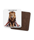 Union Jack Lion Coaster: British Pride Drink Mat, UK Home Decor (Single coaster)