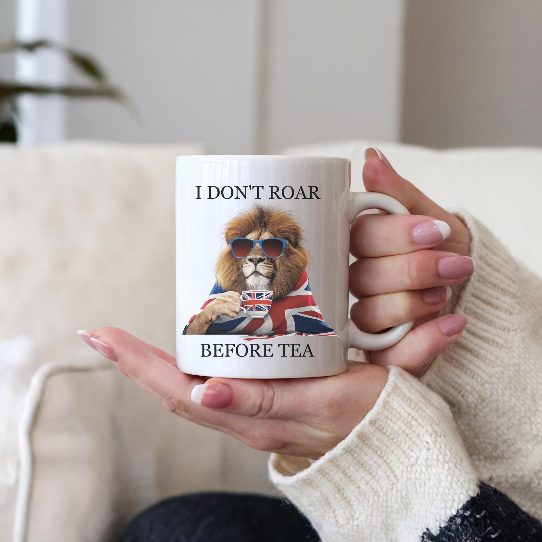 Regal Lion UK Mug: Funny British Tea Cup, Union Jack Design
