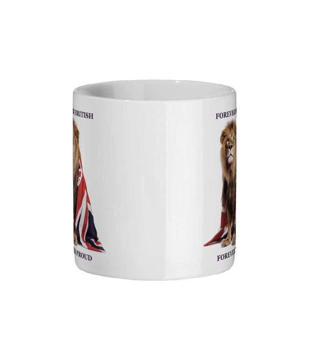 British Lion Coffee Mug: Union Jack UK Pride Gift