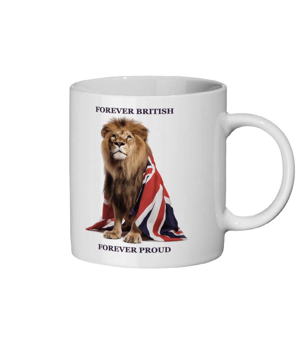 British Lion Coffee Mug: Union Jack UK Pride Gift