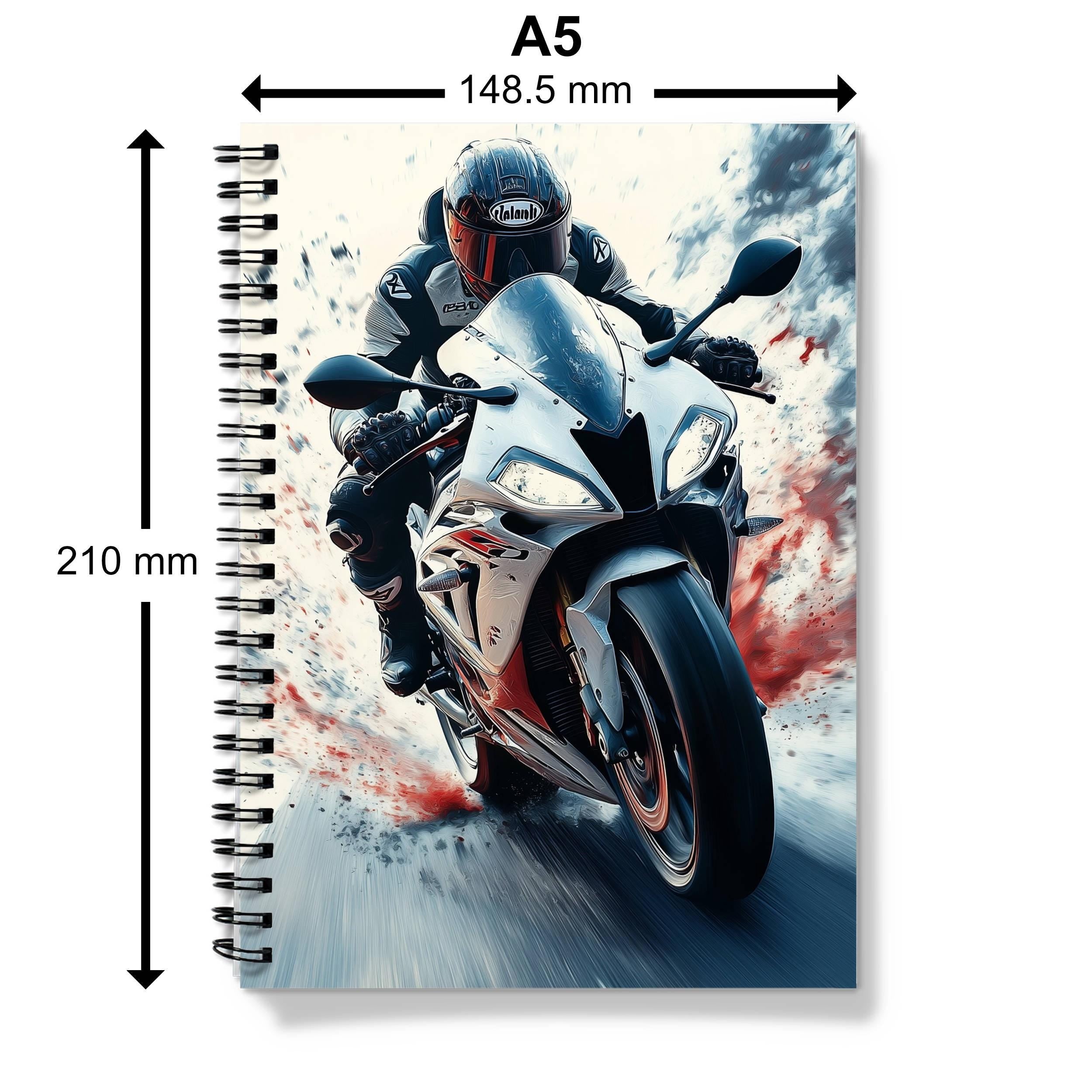 Motorbike Spiral Notebook: A5 Lined/Graph Paper Journal