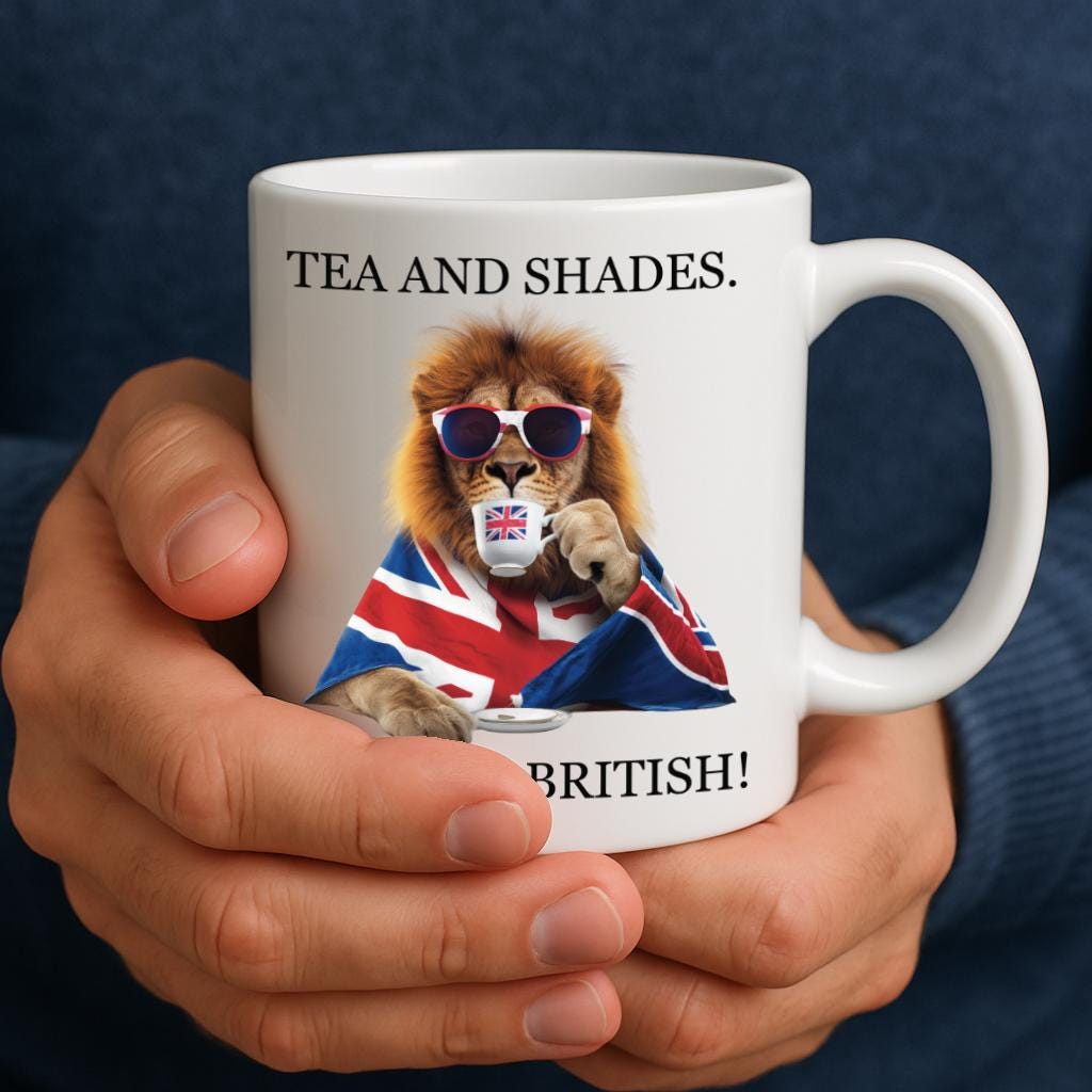 Regal Lion UK Mug: Funny British Tea Cup