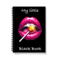A5 Spiral Bound Notebook – "My Little Black Book" with Bold Lip Art & Lollipop Design | Sexy Aesthetic Journal | Sassy Gift for Her