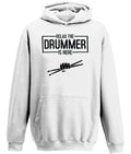 Cotton rich hoodie top for drummers - 'Relax The Drummer Is Here'
