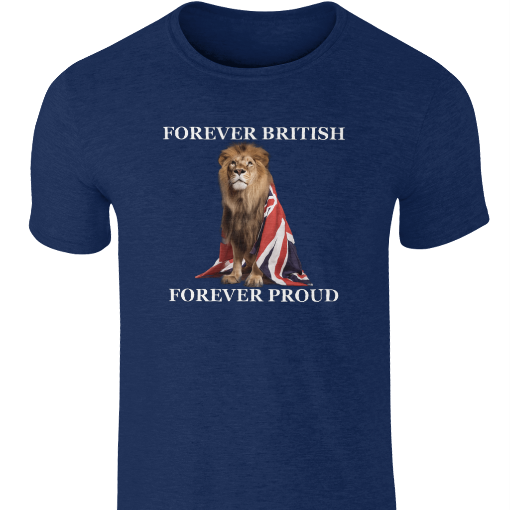 Regal Lion Union Jack T-Shirt: British Pride Ringspun Cotton Tee