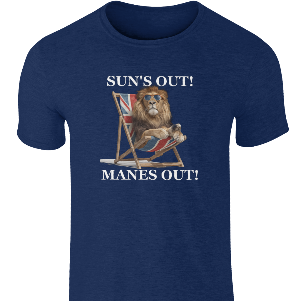Regal Lion Summer T-Shirt: British Union Jack Deck Chair Design