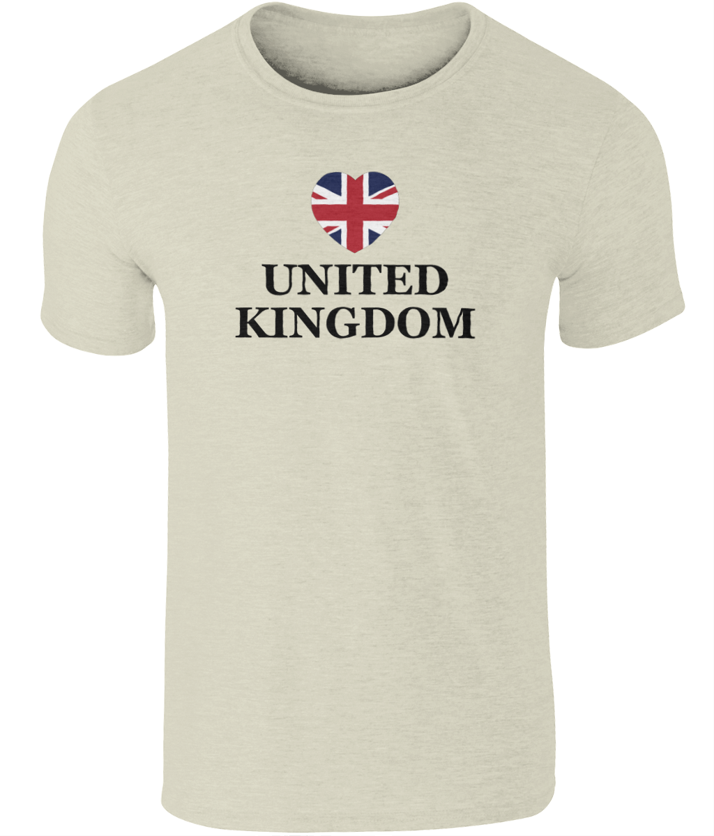 Union Jack Heart T-Shirt: British Pride Souvenir, 100% Cotton