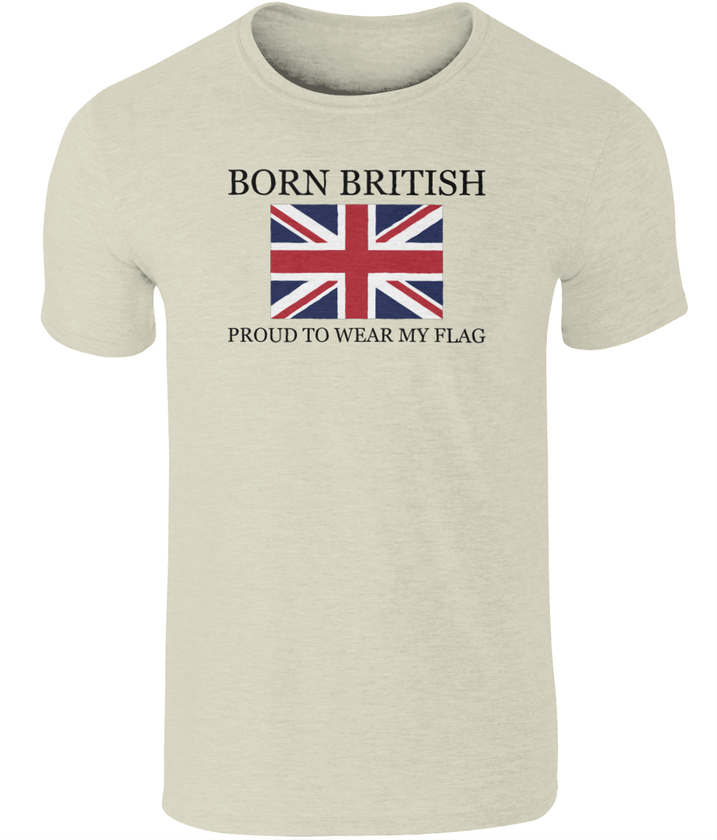 Born British T-Shirt: Union Jack Flag, UK Pride, Heritage GiftK