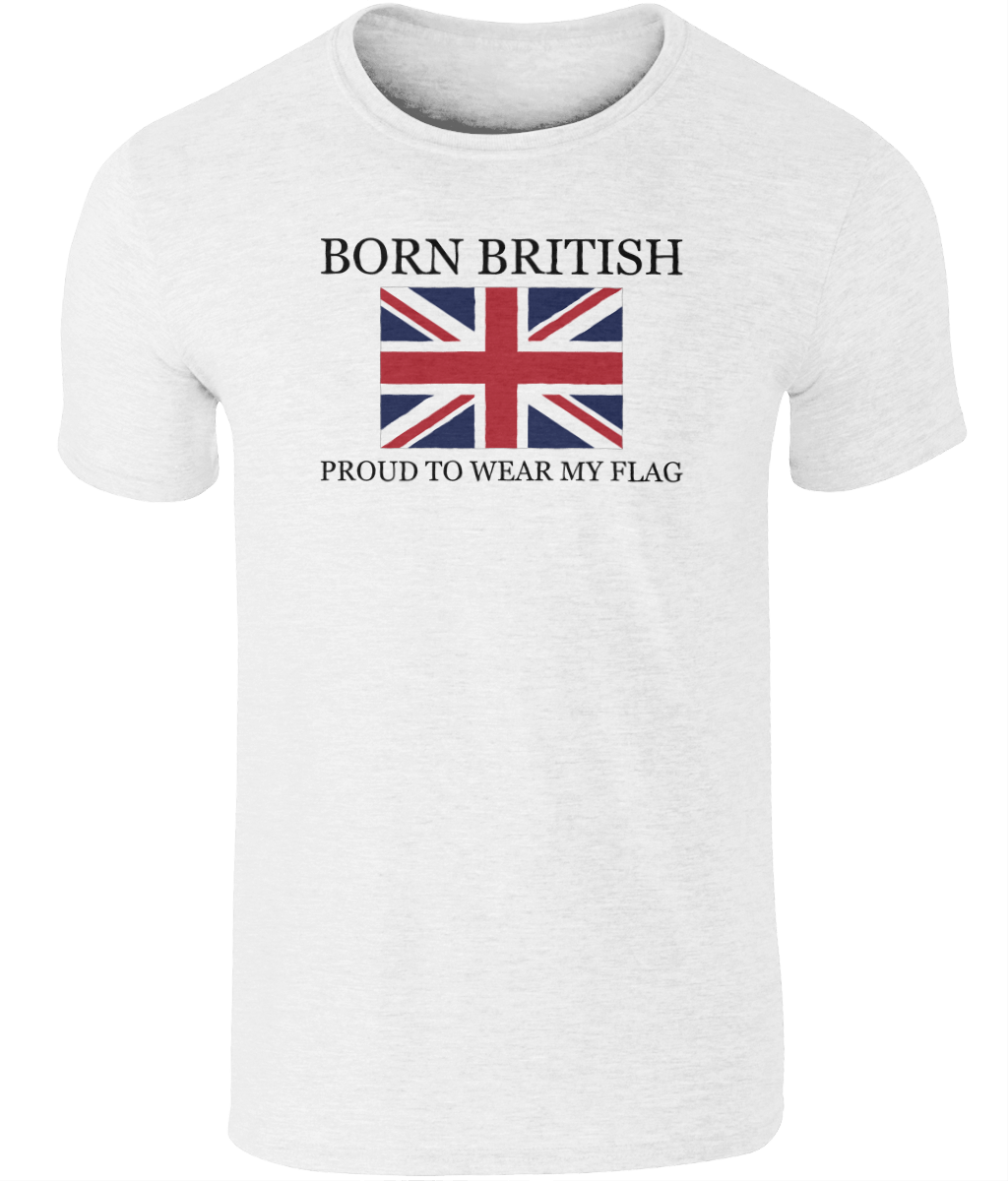 Born British T-Shirt: Union Jack Flag, UK Pride, Heritage GiftK