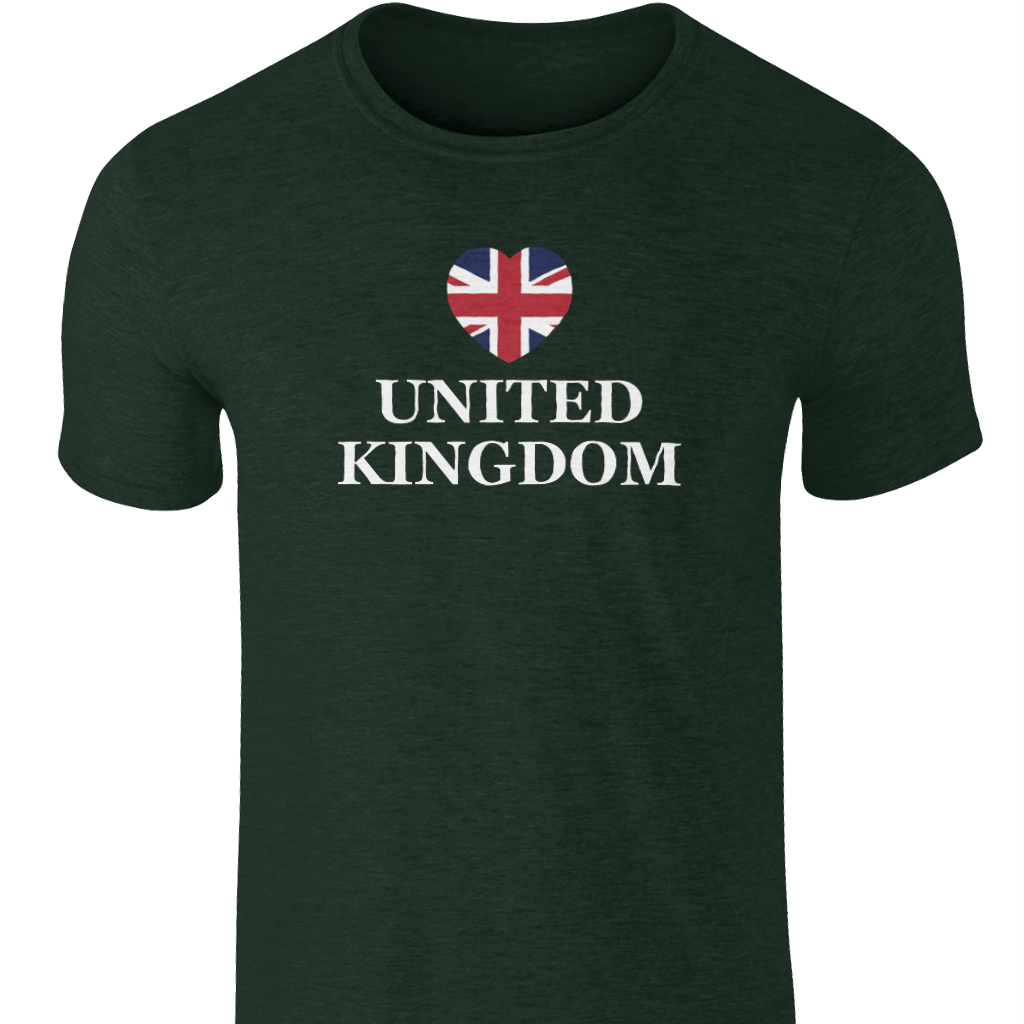 Union Jack Heart T-Shirt: British Pride Souvenir, 100% Cotton