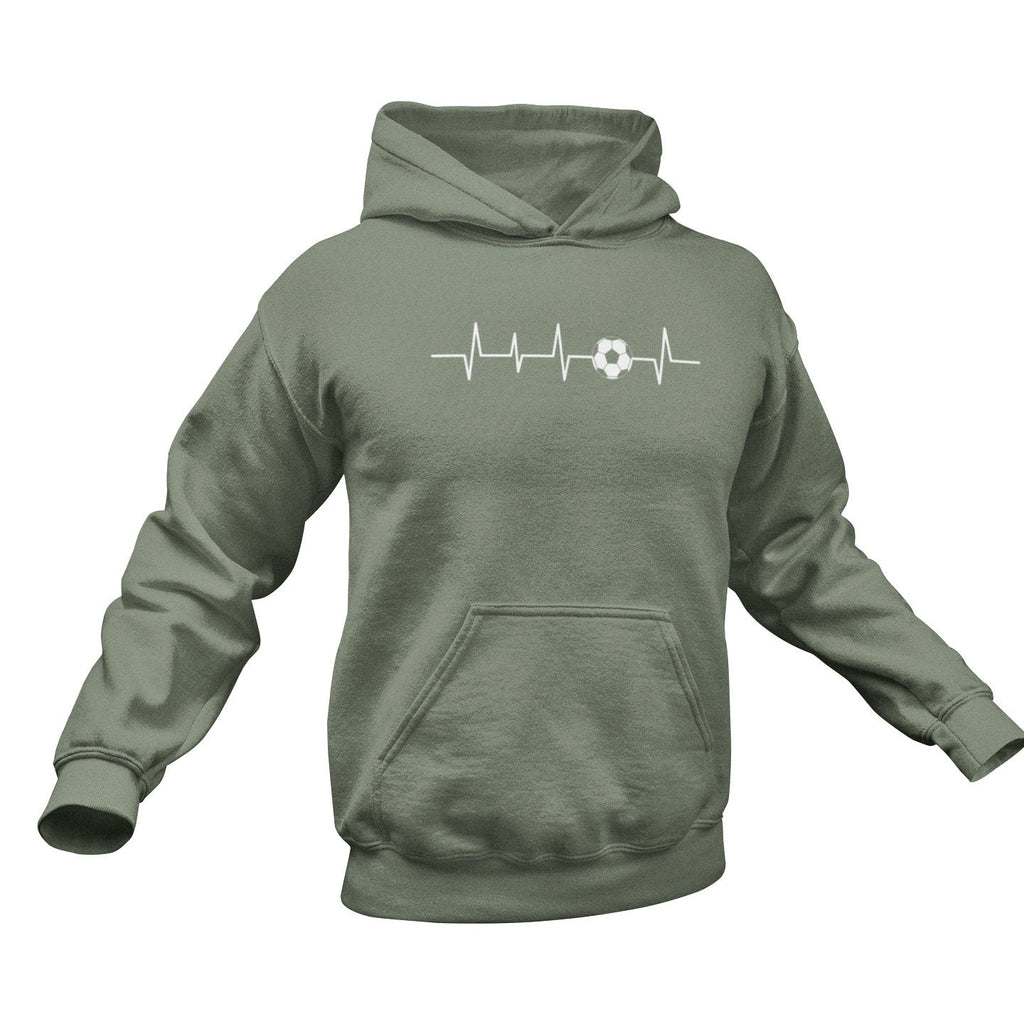 AWDis Hoodie - Football Heartbeat Design | Unisex Pullover Sweatshirt