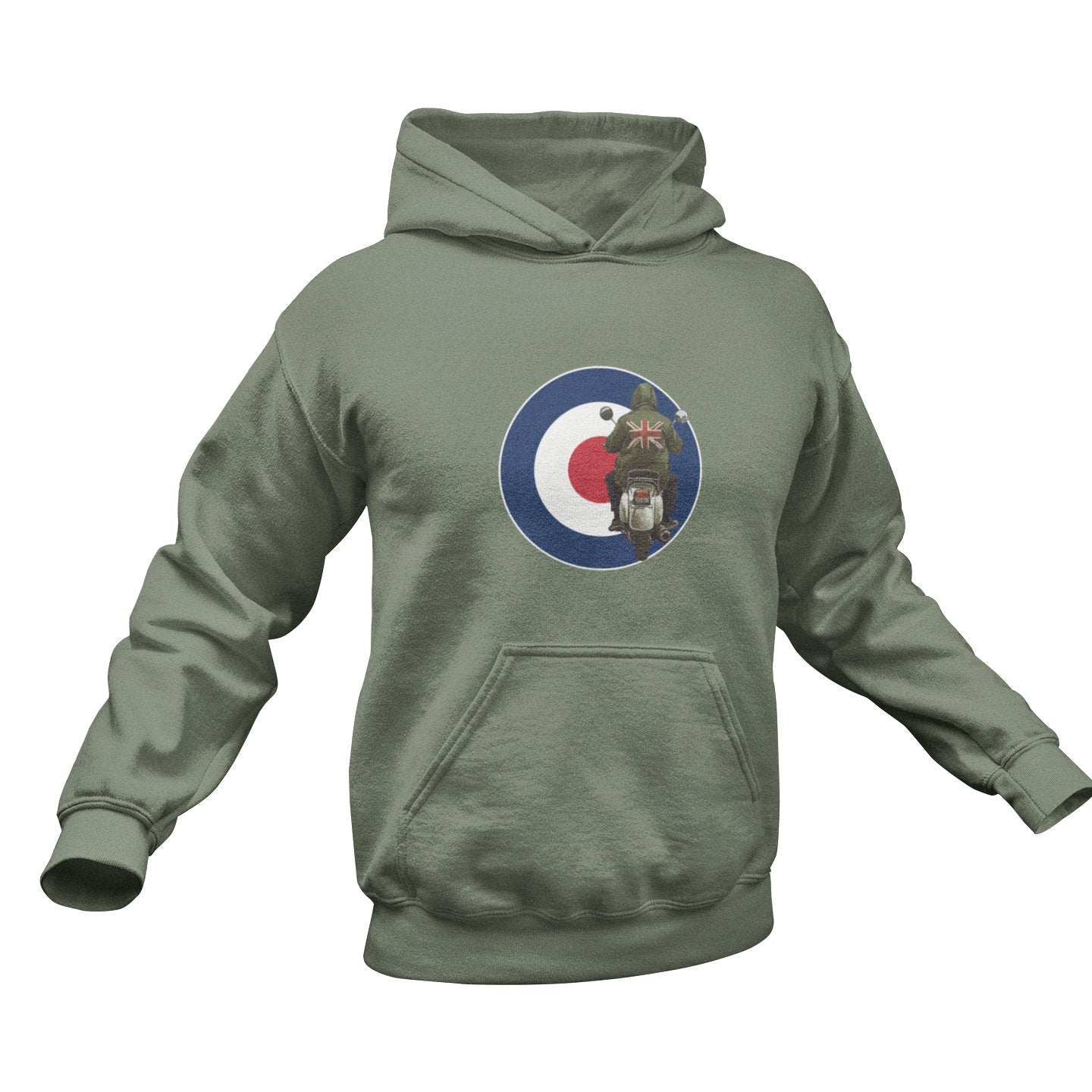 MOD Scooter Boy Target Hoodie - Classic British Style Hooded Sweatshirt