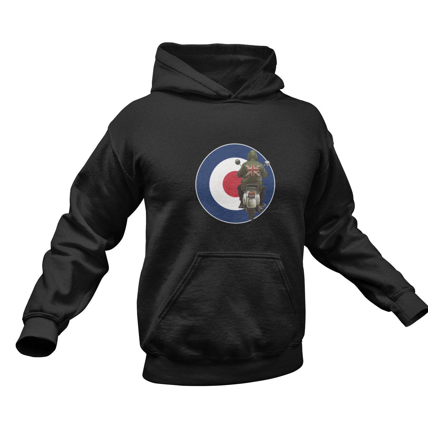 MOD Scooter Boy Target Hoodie - Classic British Style Hooded Sweatshirt