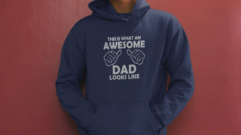 Awesome Dad Hoodie – Funny Father Gift with Thumbs Up Graphic