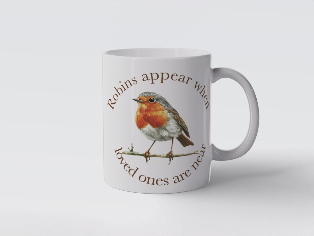 Robin Memorial Coffee Mug: Remembrance Gift, Bird Lover Ceramic Mug
