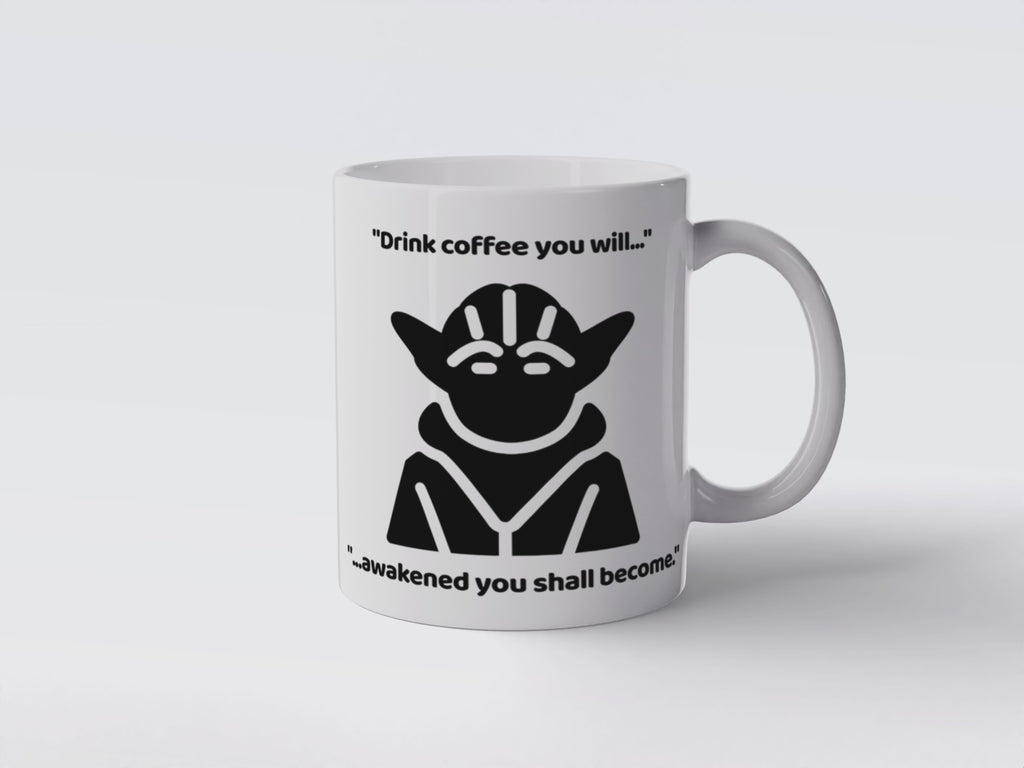 Yoda Coffee Mug 11oz - Drink Coffee You Will - Ceramic Star Wars Gift