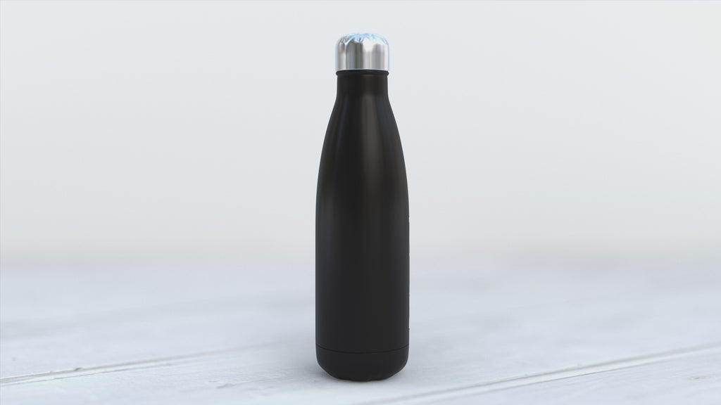 Union Jack Water Bottle: Black Insulated Stainless Steel Travel Flask