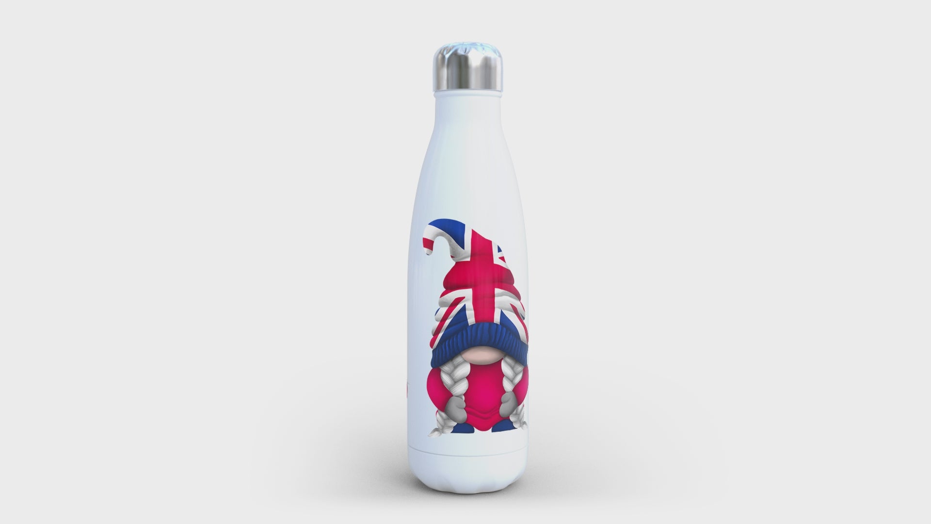 Union Jack Gonk Insulated Water Bottle: 500ml British Travel Flask