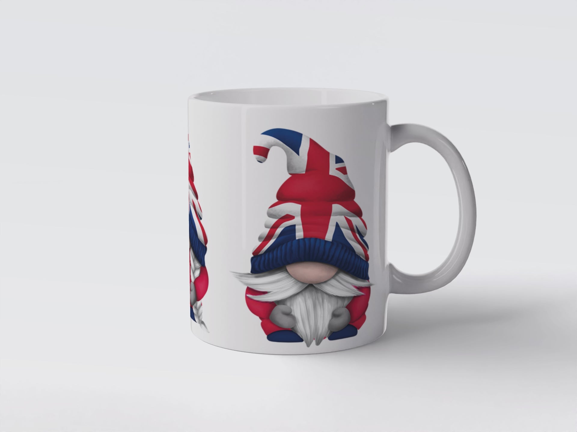 Union Jack Gonk Mug: British Gnome Ceramic Coffee Cup