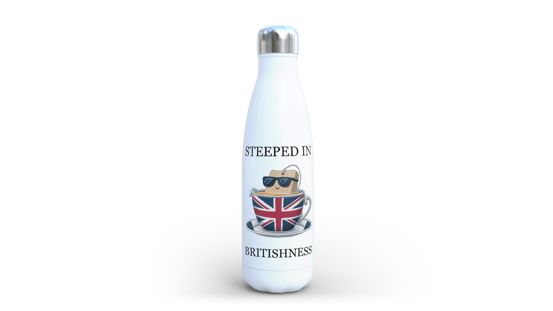 Union Jack Steel Water Bottle: British Gift for Tea Lovers