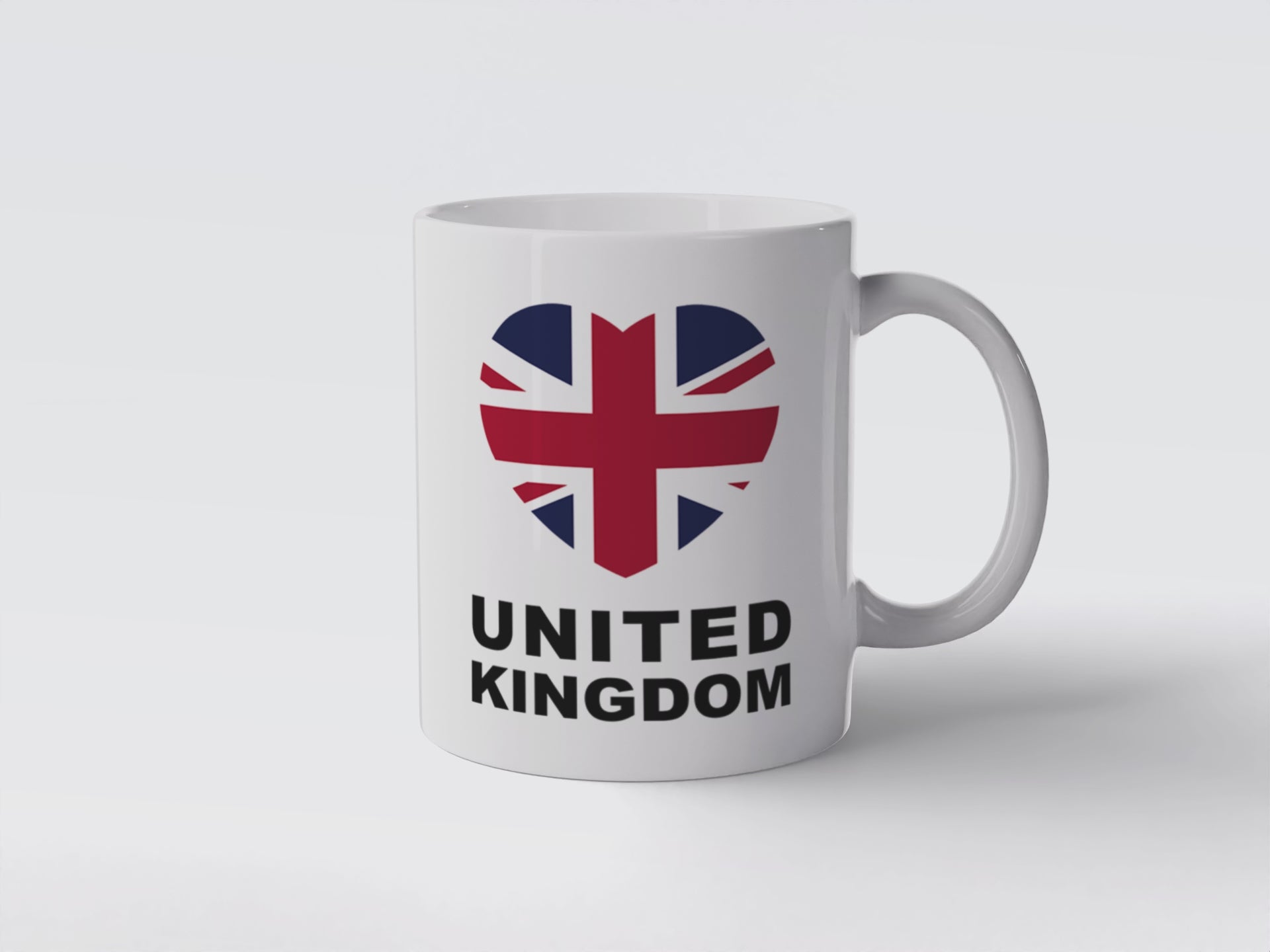 Union Jack Heart Mug: British Flag Coffee Cup, UK Gift