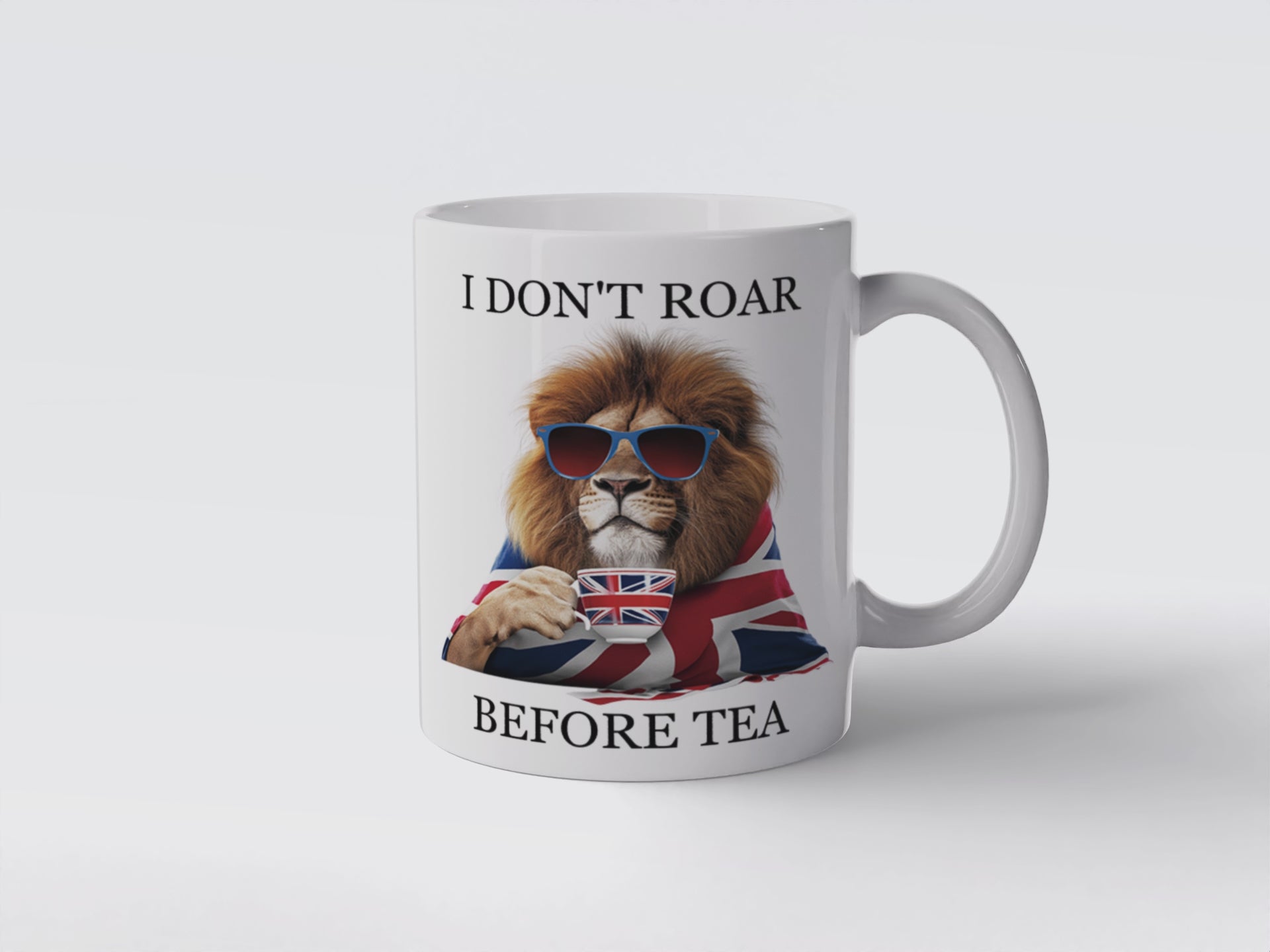 Regal Lion UK Mug: Funny British Tea Cup, Union Jack Design