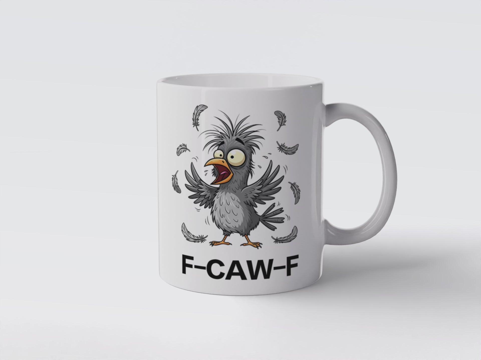 F-CAW-F Funny Crow Ceramic Mug 11oz - Premium Quality Coffee Cup