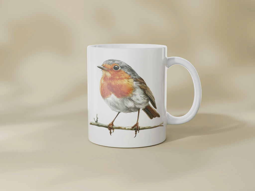 Robin Mug: British Garden Bird Ceramic Coffee Cup